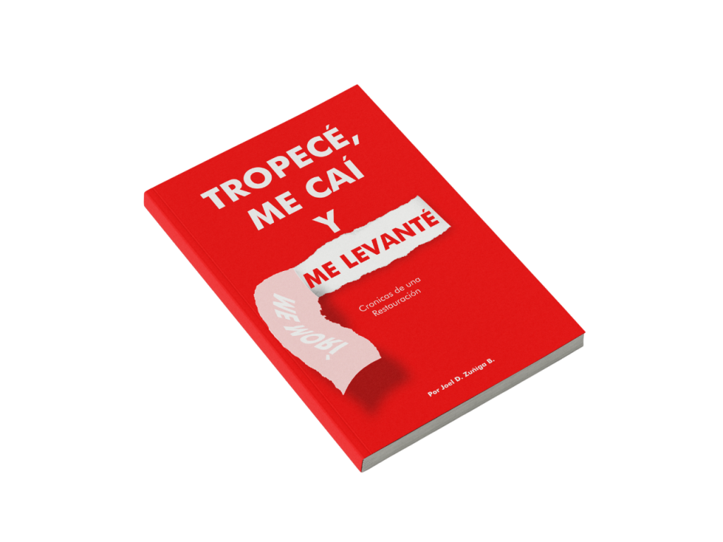 Portada de libro cristiano, tropece, cai y me levante por el pastor Joel Zuñiga de Panama